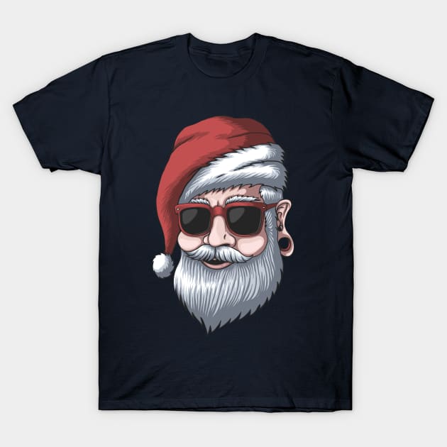 Man wearing a Santa hat T-Shirt by be yourself. design